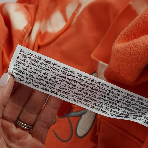 Mickey Mouse Genuine Mousewear Hoodie Orange Tie Dye Walt Disney - Picture 6 of 6